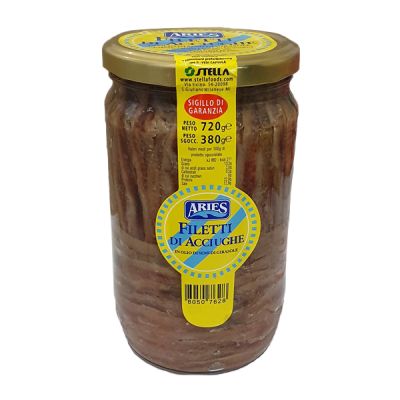 Filetti di acciughe in o.girasole 720 gr